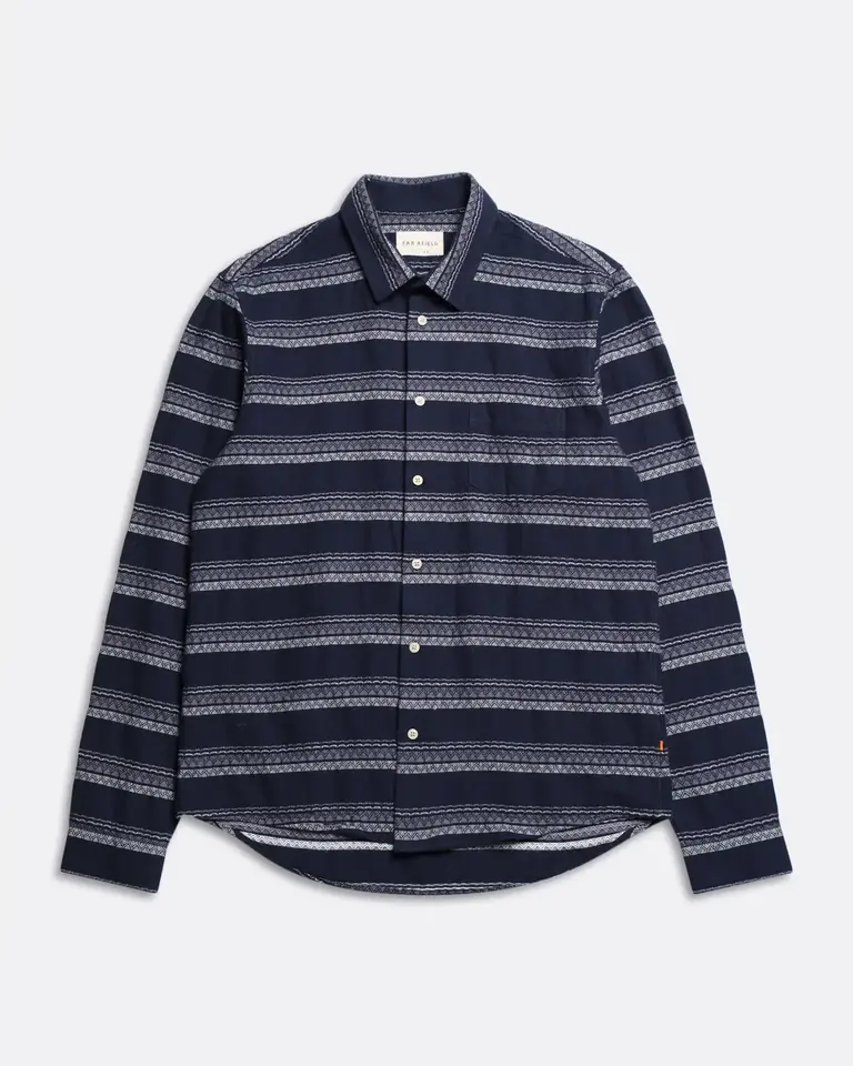 Far Afield Classic Shirt Peysa Stripe Navy Iris