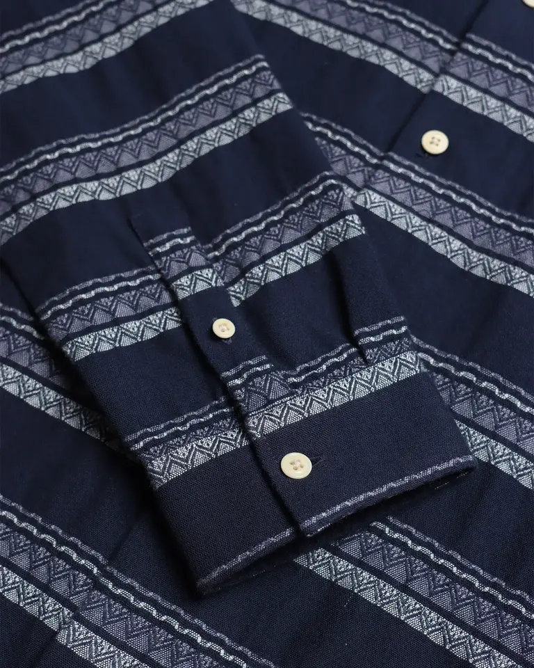 Far Afield Classic Shirt Peysa Stripe Navy Iris