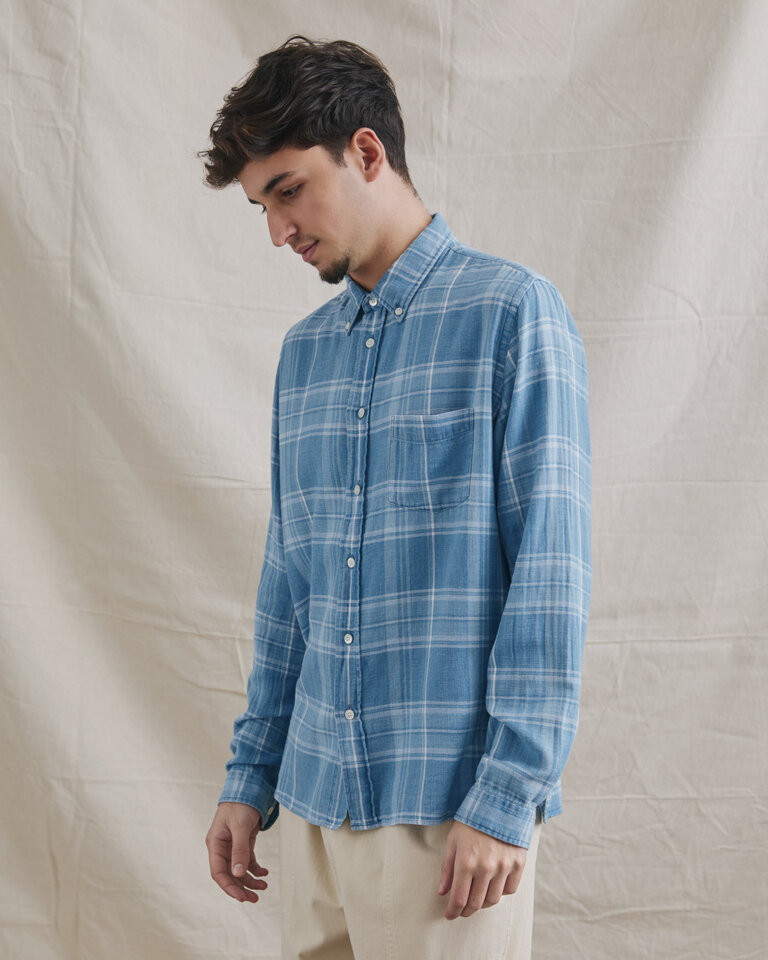 La Paz Branco Indigo checked shirt