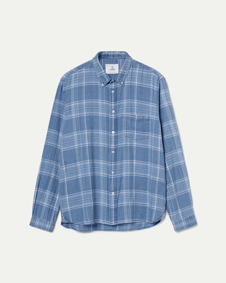 La Paz Branco Indigo checked shirt