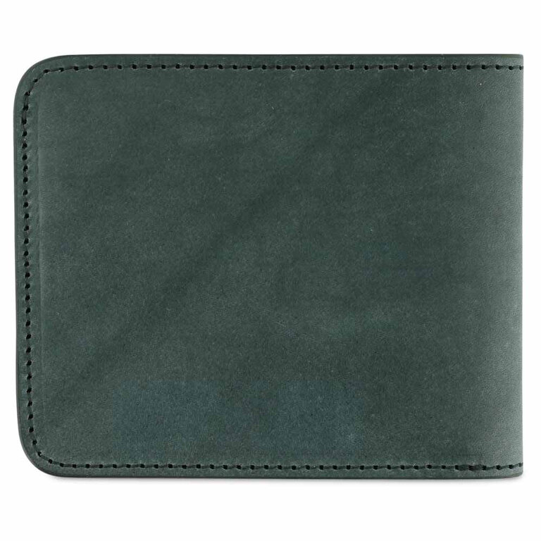 Escuyer Leather Billfold Wallet - Green/Cognac