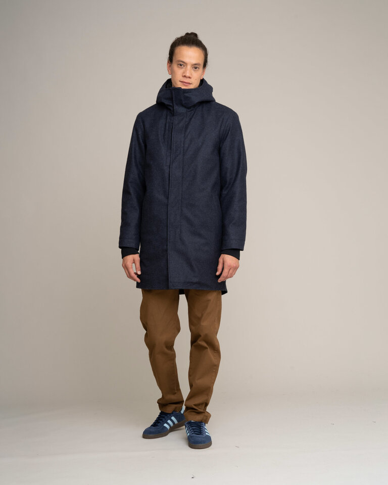 Johnnylove Ellroy 002 wool parka navy melange
