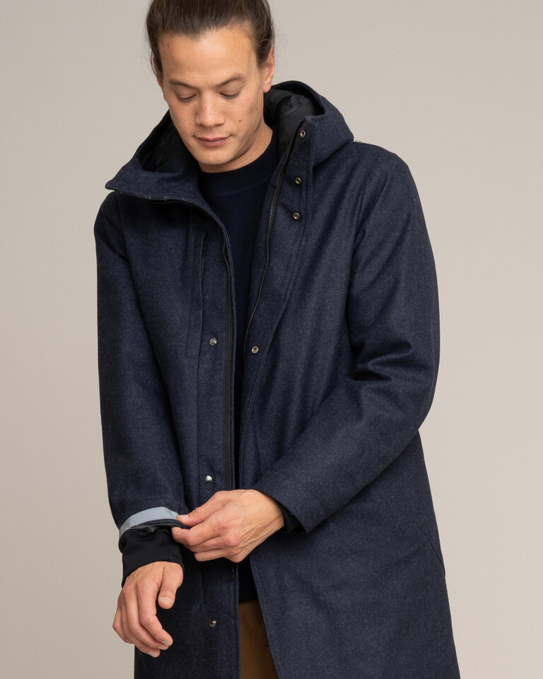 Johnnylove Ellroy 002 wool parka navy melange