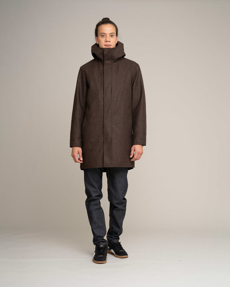 Johnnylove Ellroy 002 wool parka rust melange