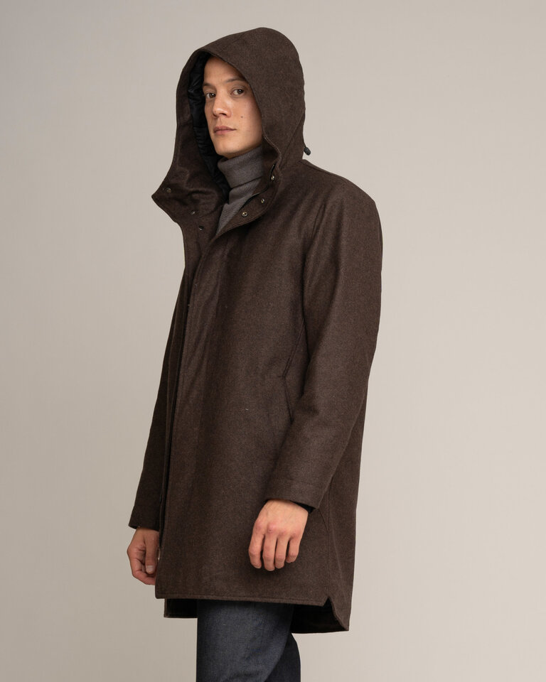 Johnnylove Ellroy 002 wool parka rust melange
