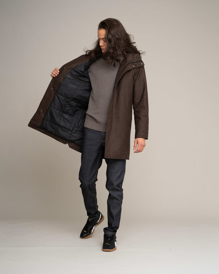 Johnnylove Ellroy 002 wool parka rust melange