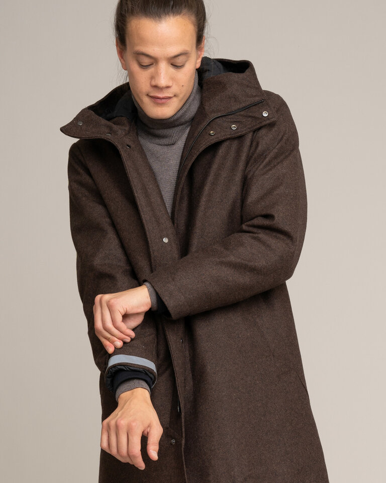 Johnnylove Ellroy 002 wool parka rust melange