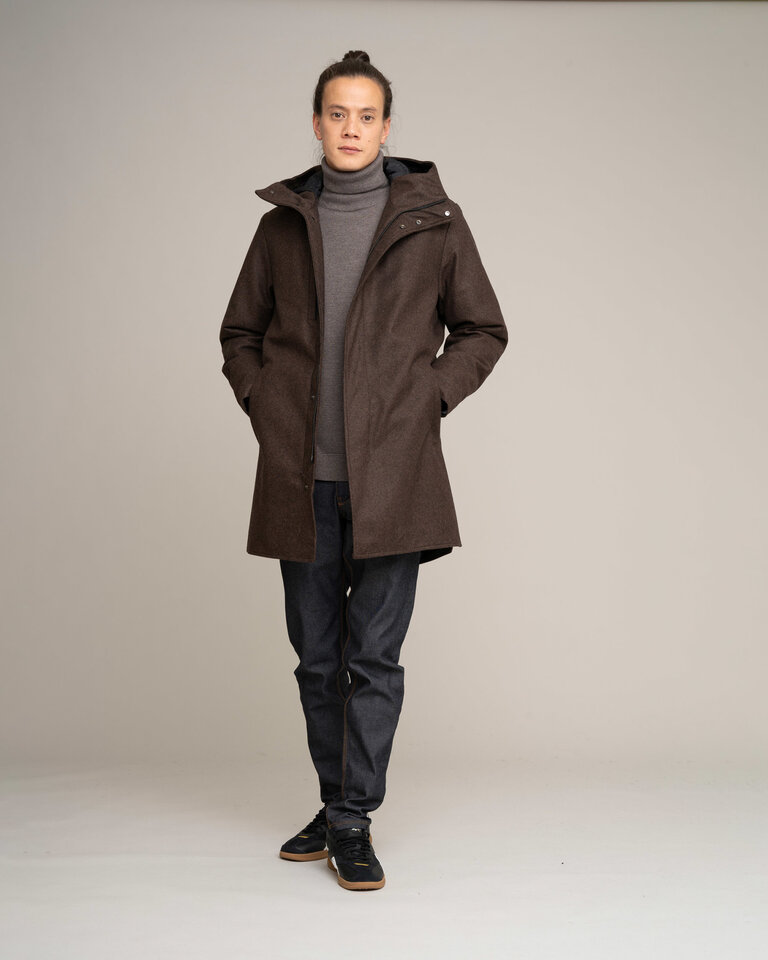 Johnnylove Ellroy 002 wool parka rust melange