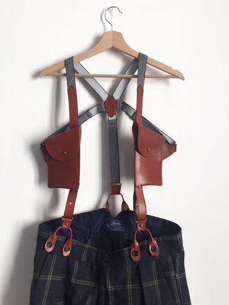 Mayenne Nelen Holster Bag Cognac Structured blue