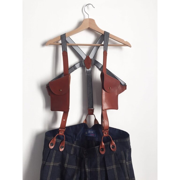 Mayenne Nelen Holster Bag Cognac Structured blue