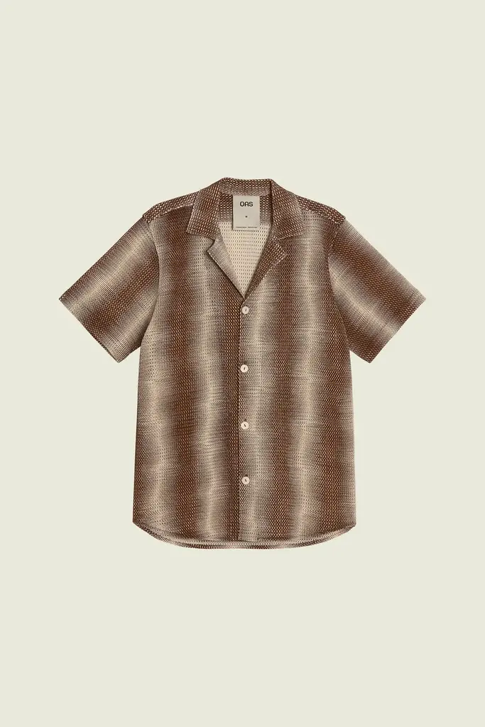 OAS Cuba Net Shirt Merlot Echo