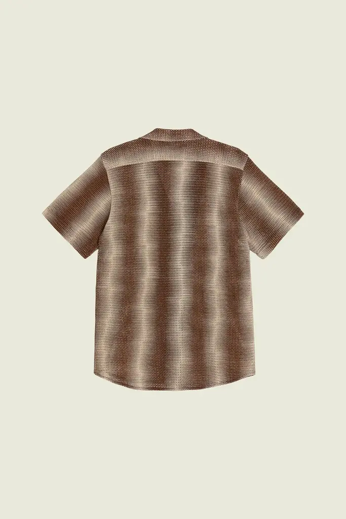 OAS Cuba Net Shirt Merlot Echo