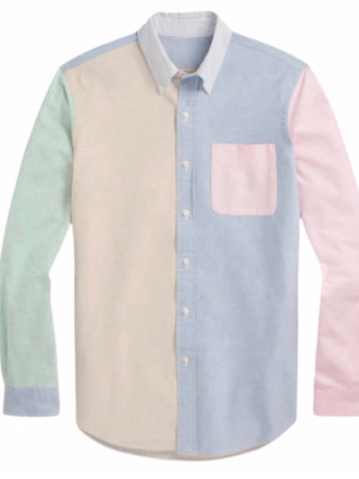Cuisse De Grenouille Oxford-Multico.83 Shirt Blue-pink-beige-green Cuisse De Grenouille Oxford-Multico.83 Shirt Blue-pink-beige-green