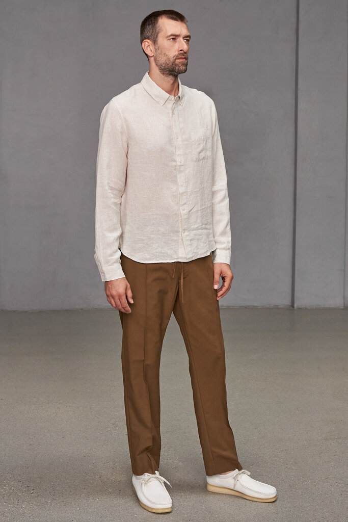 About Companions Ken Shirt Pure Linen Striped Sand