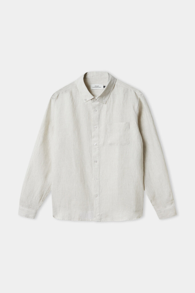 About Companions Ken Shirt Pure Linen Striped Sand