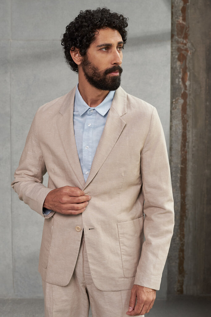 About Companions Enver Blazer Linen Sand
