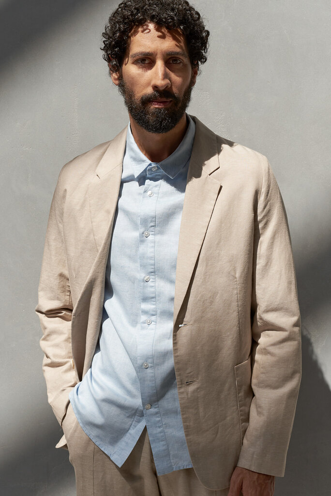 About Companions Enver Blazer Linen Sand