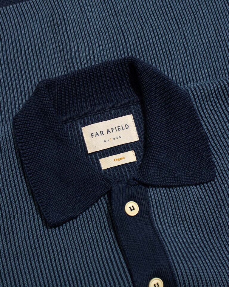 Far Afield Velzy Cardigan Helio Stripe/ Navy iris