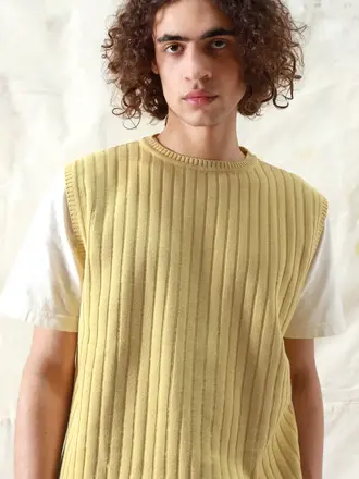 Far Afield Jards Ribbed Vest Dusk Yellow Far Afield Jards Ribbed Vest Dusk Yellow