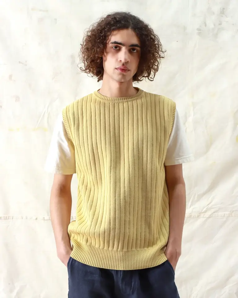 Far Afield Jards Ribbed Vest Dusk Yellow