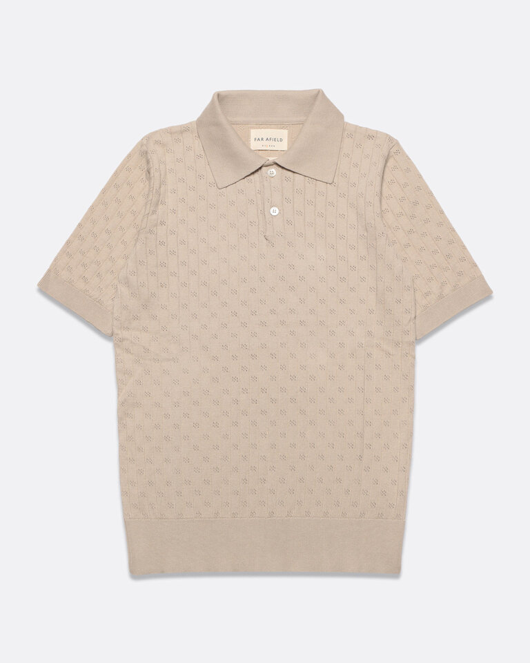 Far Afield Jacobs S/S Polo Lace Peyote Sand