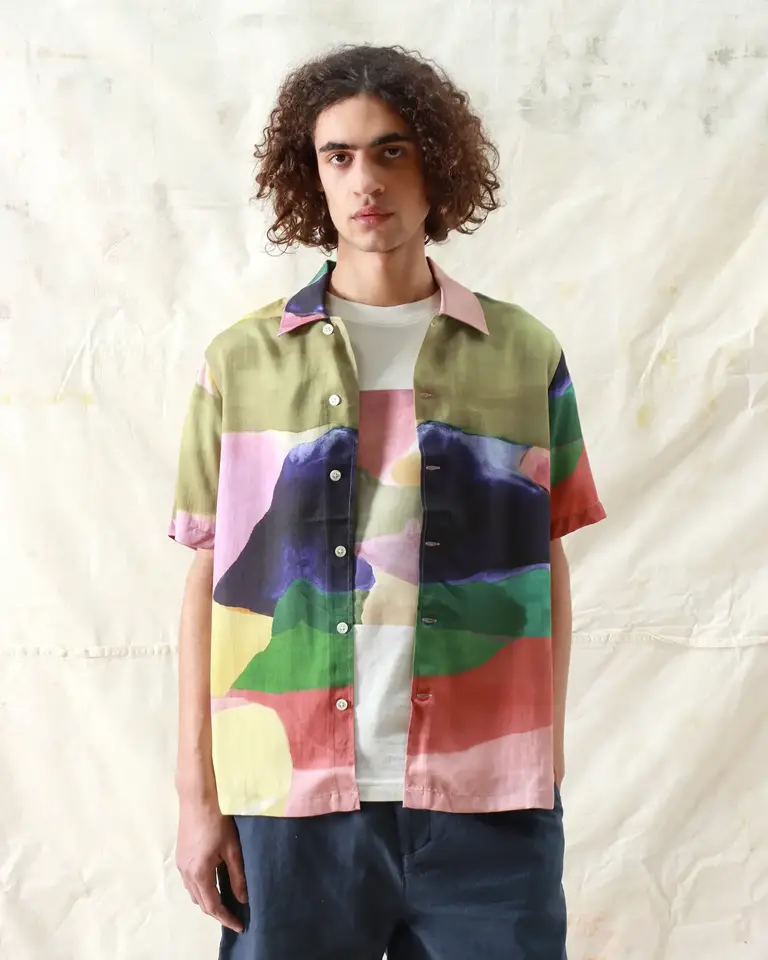 Far Afield Busey Painted Landscape shirt multico