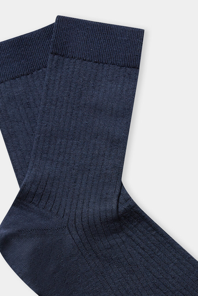 About Companions Linen Socks Navy