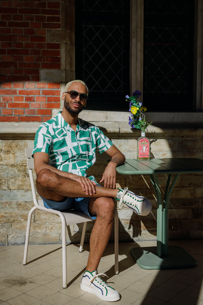 Far Afield Selleck Shirt Revolta Print Tropical Green