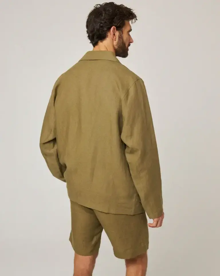Peregrine Grange Linen Shacket Khaki