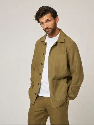 Peregrine Grange Linen Shacket Khaki Peregrine Grange Linen Shacket Khaki
