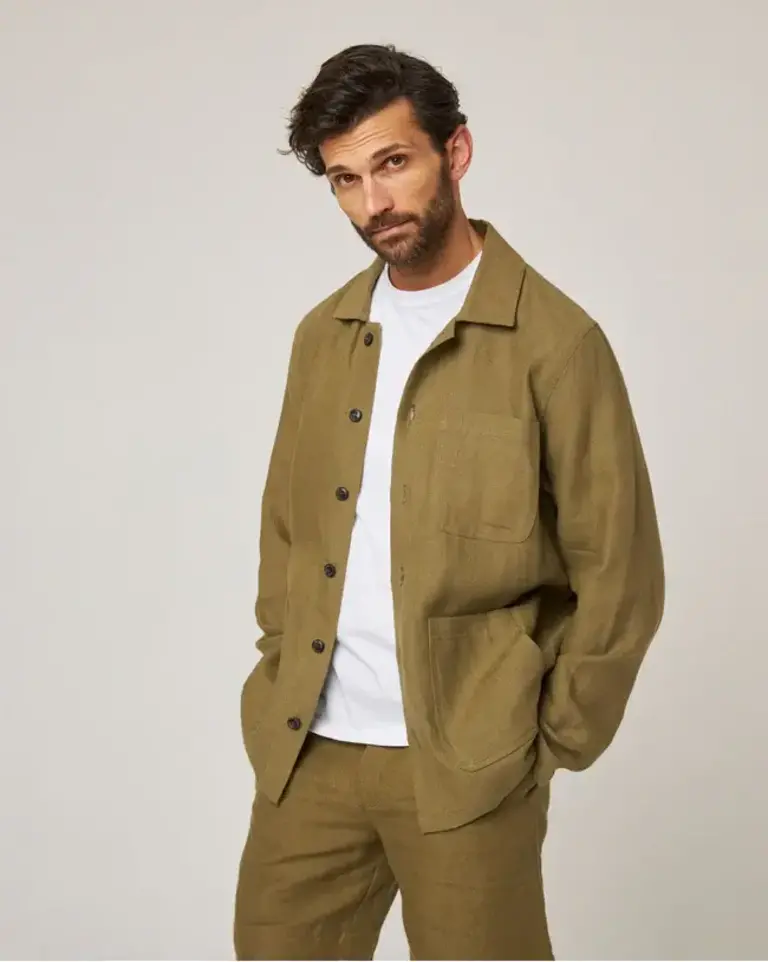 Peregrine Grange Linen Shacket Khaki