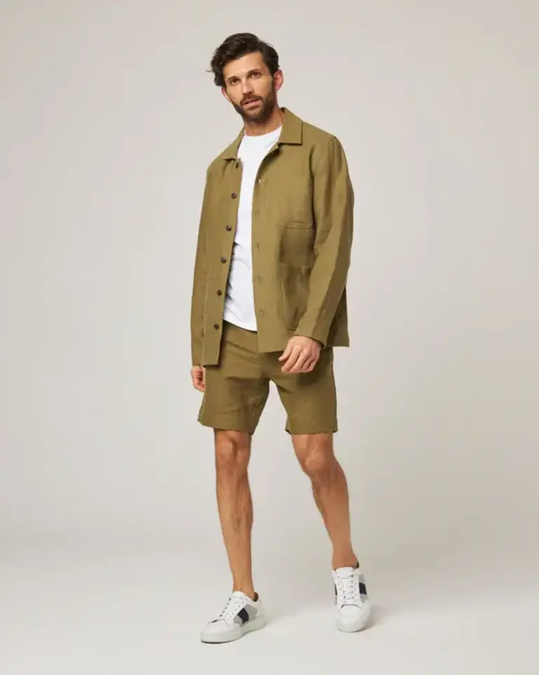 Peregrine Grange Linen Shacket Khaki