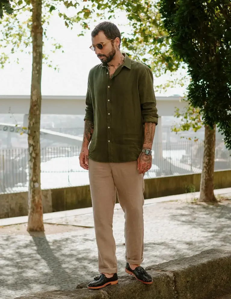Carpasus Shirt Linen Nuve Moss