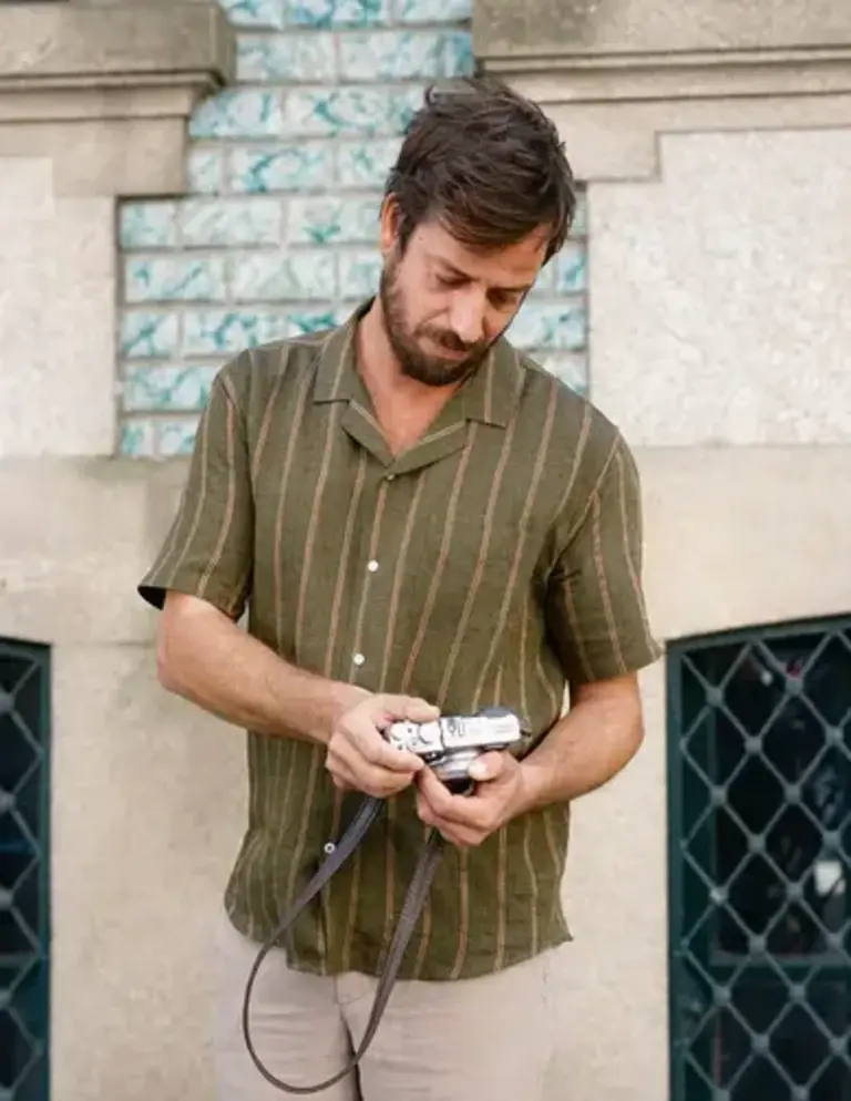 Carpasus Shirt Linen Milano Stripes Khaki