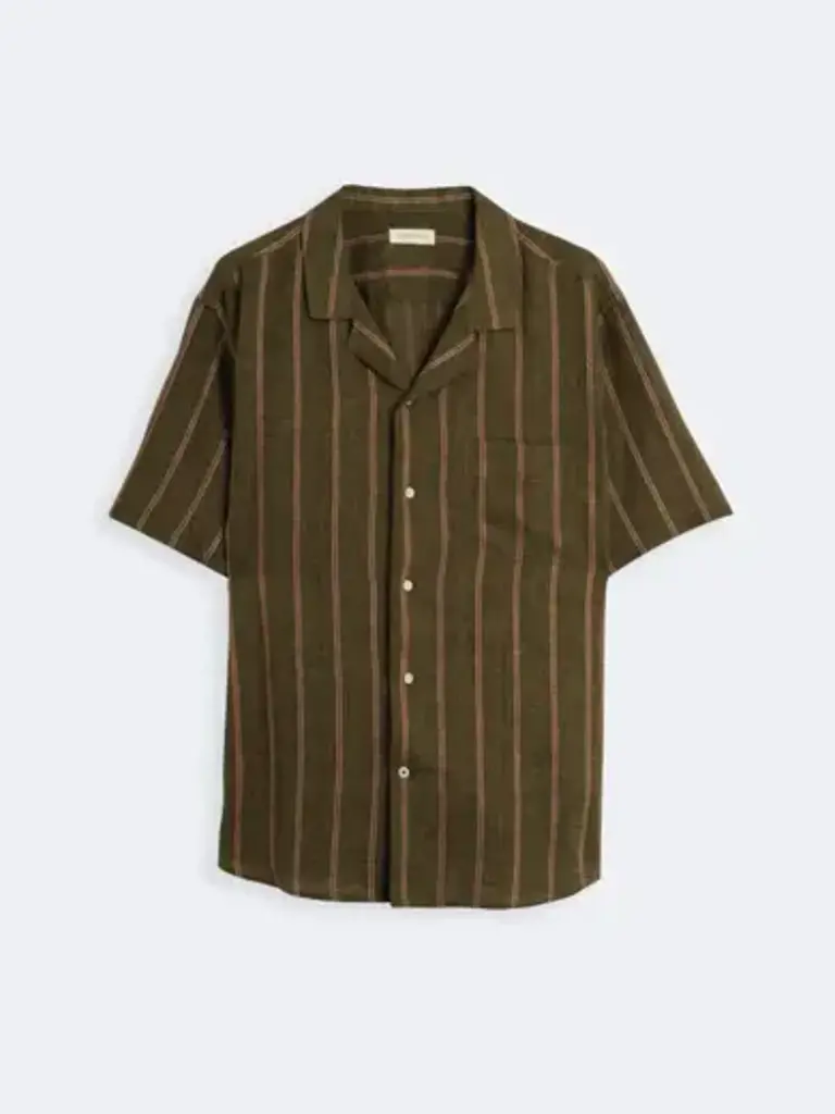 Carpasus Shirt Linen Milano Stripes Khaki