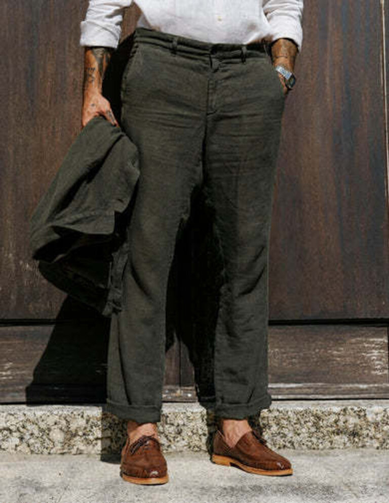 Carpasus Trousers Linen Ilha Long Moss