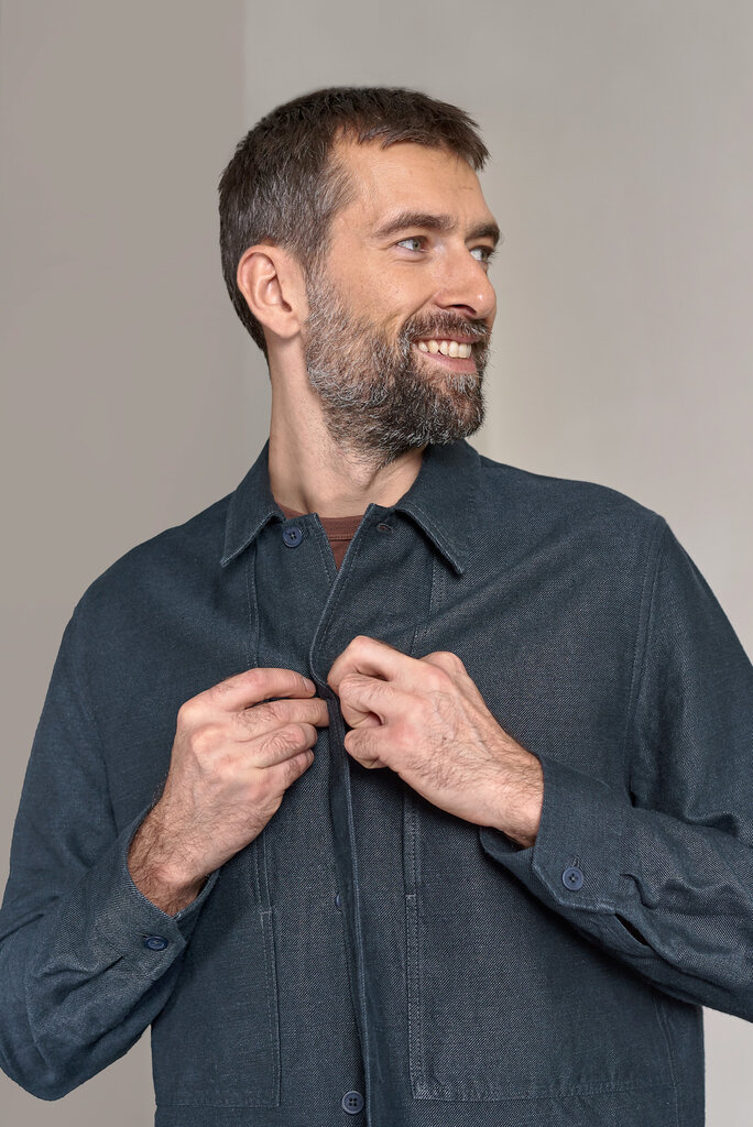 About Companions OWE overshirt winter linen cold navy