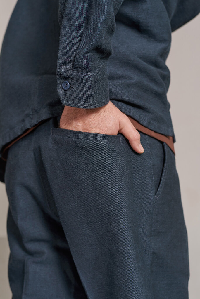 About Companions OWE overshirt winter linen cold navy