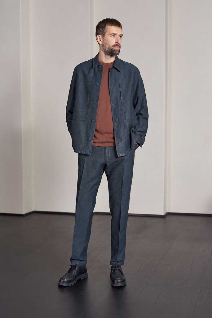 About Companions OWE overshirt winter linen cold navy