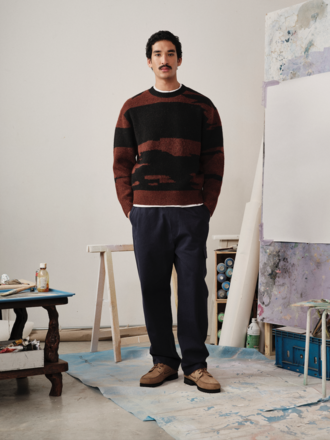 Castart Hatching jumper brown Castart Hatching jumper brown