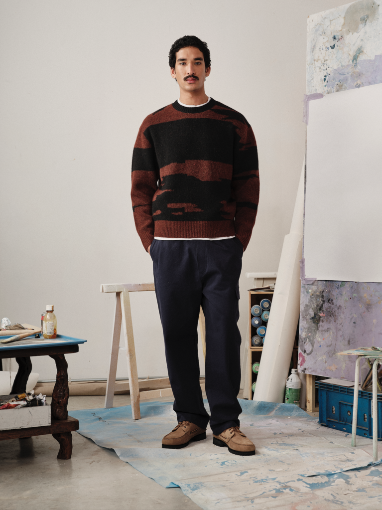 Castart Hatching jumper brown