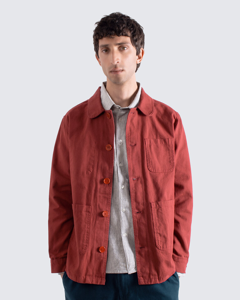 Far Afield Station jacket panama twill red
