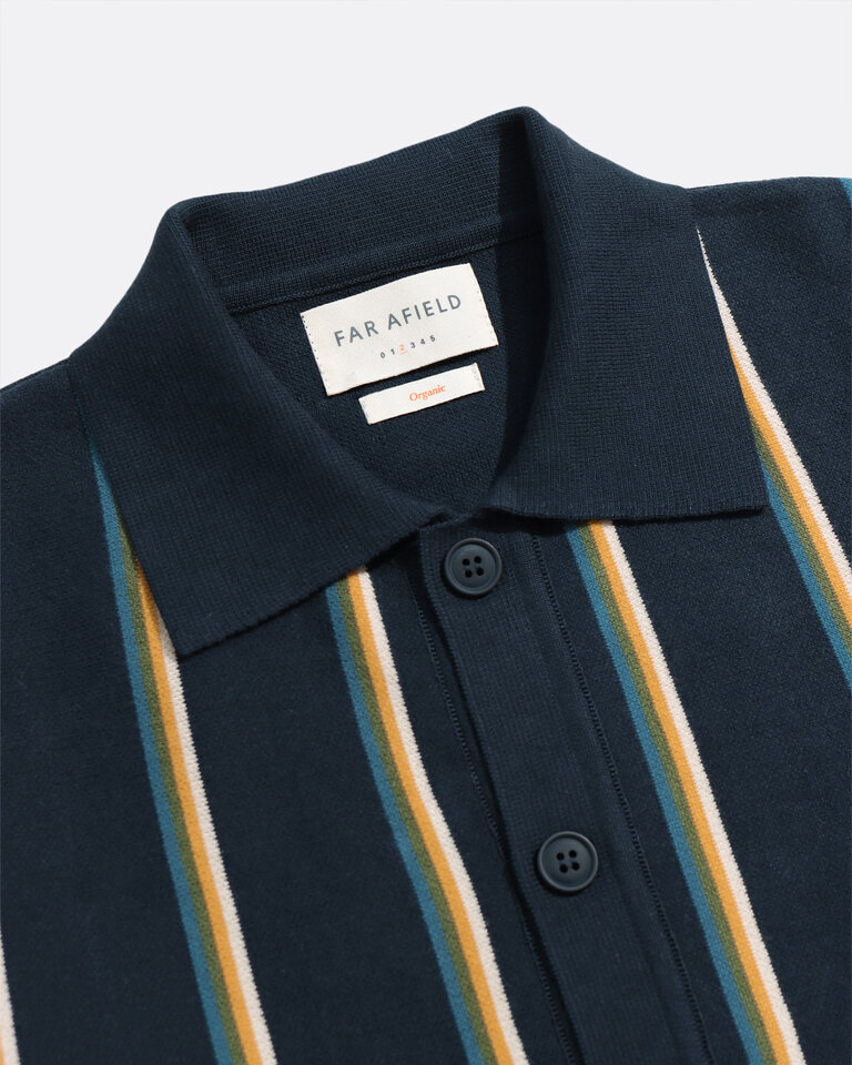 Far Afield zigger cardigan kuki stripe navy
