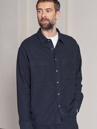About Companions DARIO Shirt eco flannel striped navy About Companions DARIO Shirt eco flannel striped navy