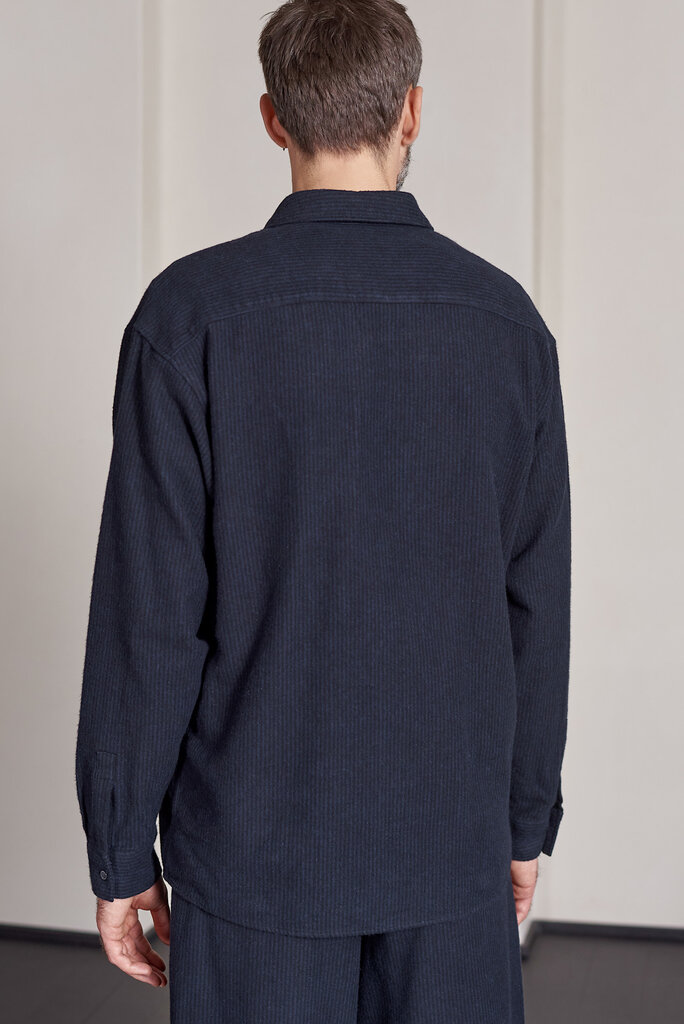 About Companions DARIO Shirt eco flannel striped navy