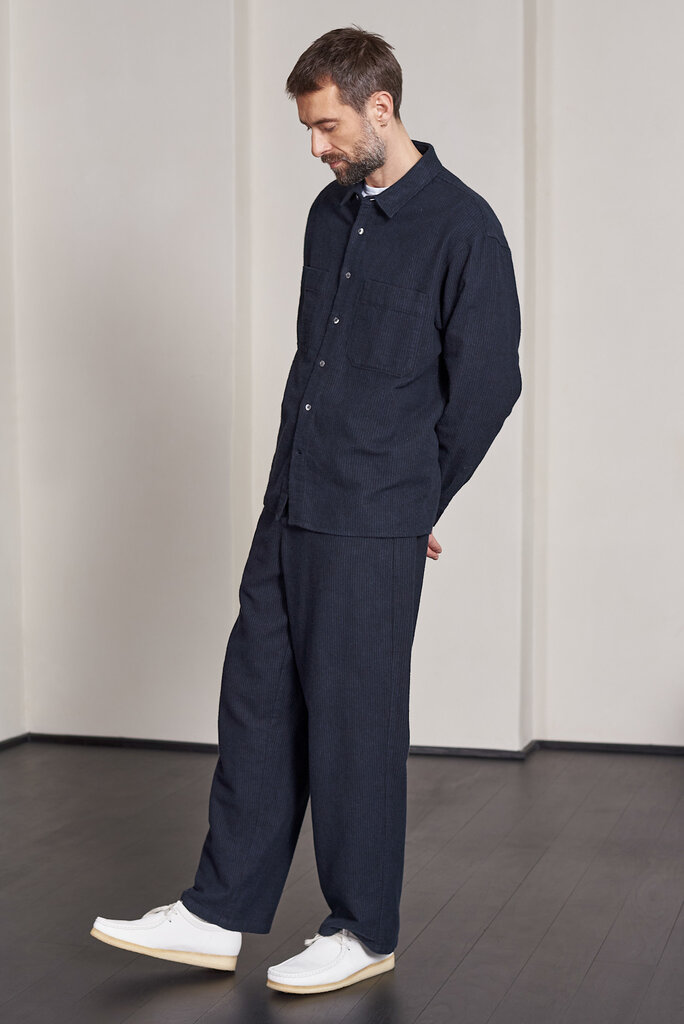 About Companions DARIO Shirt eco flannel striped navy