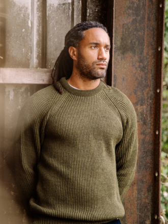 Peregrine Ford Crew Jumper Olive Peregrine Ford Crew Jumper Olive