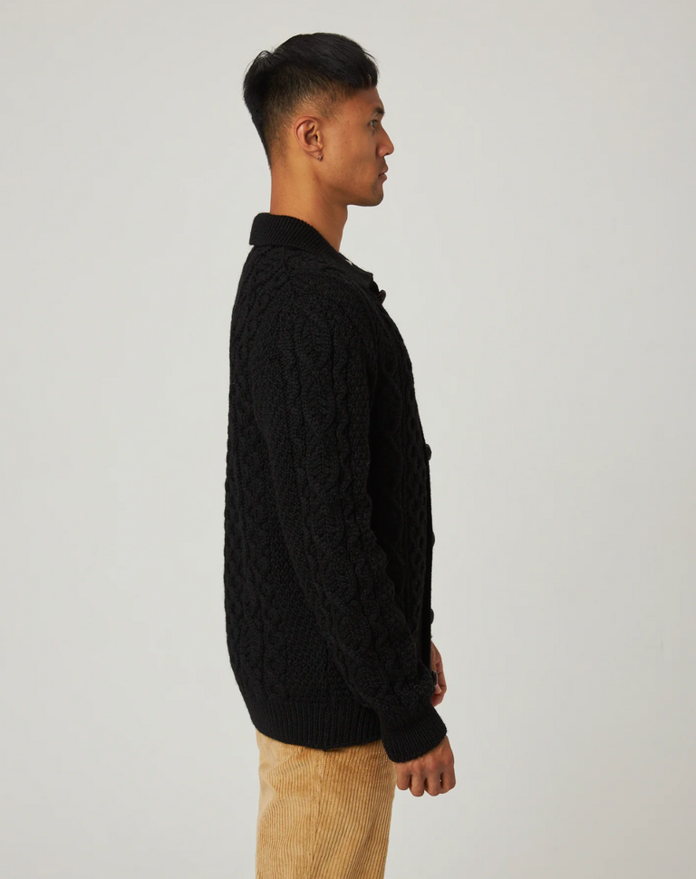 Peregrine Hudson Aran Cardigan Black