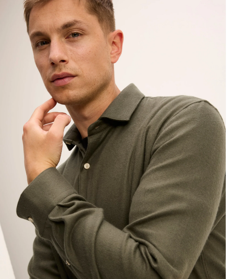 The Good People Storm shirt dark khaki