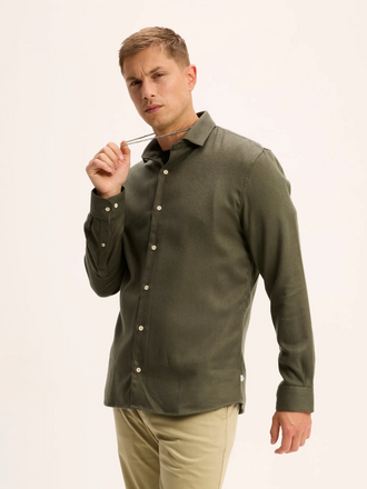The Good People Storm shirt dark khaki